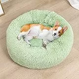 NIBESSER Katzenbett Rund Haustierbett Plüsch kuscheliges Hundebett mit Haustierkissen Donut Kissen Warme Flauschig Weich Schöne Waschbar Schlafen Bett für Welpen Katzen Hunde