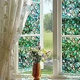 Neukids 40x200cm Doppelseitig Buntglas Fensterfolie, Kiefern Kopfsteinpflaster Statisch Haftend Sichtschutzfolie, Statische Fensterfolie Selbstklebende, Schlafzimmer Wohnzimmer Küche Dekorfolie