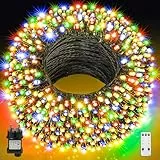 GYLEFY 100M Lichterkette Außen Weihnachtslichterkette 800LED mit Fernbedienung 8 Modi,Wasserdichte LED Lichterkette für Weihnachtsdekoration,Bunt