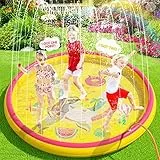 Peradix Splash Pad, 170CM Wasserspielzeug Baby Pool Pad Sprinkler Wasser-Spielmatte mit rutschfeste Splash Play Matte, Garten Outdoor Sommer Spritzen Sprinkler für Kinder, Baby, Haustiere