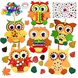 FORMIZON Filz Bastelset für Deko, 6 Stück Owl Set, Herbst Basteln für Kinder, Kreativsets Und Bastelbedarf, Festliche Geschenk für Jungen Mädchen
