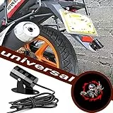 FOLGEMIR Motorrad Logo Projektor, DC 12V LED Licht, 3D Ghost Shadow Willkommen Lampe, mehr als 200 Embleme verfügbar! (Nr.101 - Skelett)
