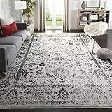 SAFAVIEH Distressed Teppich für Wohnzimmer, Esszimmer, Schlafzimmer - Adirondack Collection, Kurzer Flor, Grau und Schwarz, 240 X 300 cm