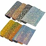 8 Stück Pailletten Glitzer Stoff Kunstleder Blätter aus Kunstleder Rücken Stoff Handwerk für Ohrringe DIY