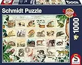 Schmidt Spiele Puzzle 58285 - Tierische Briefmarken Puzzle, 1000 Teile