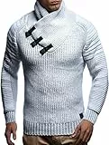 Leif Nelson Herren Strickpullover LN5225, Ecru-grey, L