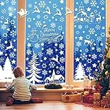 Ventdest Fensterbilder Weihnachten Selbstklebend, 9 Blatt Schneeflocken Fensterbilder Fensterdeko Weihnachten für Winter-deko Weinachts Dekoration, für Glasfronten Türen Schaufenster