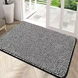 Pauwer Groß 90 x 150 cm Fußmatte Rutschfester Eingangstürmatte Waschbar strapazierfähiger Schmutzfänger Flur Teppich Türmatte für Eingang, Patio, Flur, Garten, Innen und Außen (Schwarz)