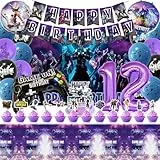 38 Stück For-nit Geburtstagsdeko 12 Jahre, Gaming Party Deko, Videospiel Geburtstag Luftballons, Geburtstag Party Set Mit Game Geburtstagsbanner Game Hintergrund Thema geburtstagsparty