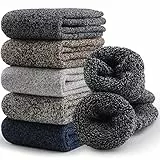 SIMIYA Wollsocken für Herren,Merino Socken Thermosocken Wintersocken warme Socken dicke Männer, 5 Paar（5 Paar-1，39-42）
