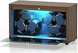 Olvy Uhrenbeweger für 6 Uhren, Watchwinder Box, Extrem Leiser Mabuchi Motor, Flexiblem Uhrenkissen, Watch Winder Holz