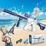 VATOS Elektrische Wasserpistole für Erwachsene Kinder, 32 FT Range Automatische Wasserpistole Spielzeug für Strand Pool One-Touch Vollautomatische Water Gun für Jungen Mädchen 6+ (Blau)