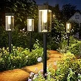 BITPOTT Extrem helle Solarleuchte für den Außenbereich, Garten, 2 Stück, Solar-Wege, IP65, wasserdicht, Beleuchtung für Garten, Terrasse, Rasen, Außenbereich (warmweiß)