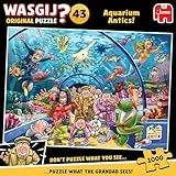 Wasgij Original 43 – Es riecht nach Fisch – Aquarium Antics – Lustiges Puzzle – Puzzle für Erwachsene – 100% recycelter Karton – 1000 Teile Jumbo