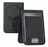 URBAN ARMOR GEAR Metropolis Magnetic Slim Wallet mit Standfunktion (Geldbörse aus veganem Leder, Bis zu fünf Kreditkarten) Schwarz