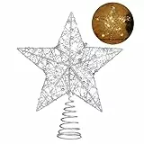 Toyvian Spitze Stern Topper, Beleuchtet Draht Weihnachtsbaum Zuhause Partys Ornament Beleuchtet 20 LED Lichter Warmweiß Batteriebetrieben FüR Tannenbaum Und Festlichkeiten AnläSse Festliche Stimmung