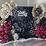 Kate Shimmer Wall Panels Pailletten Wand Schwarz 24PCS Pailletten Hintergrund Pailettenvorhang Party Panels für Partydeko