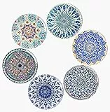 BOHORIA Premium Design Untersetzer 6er Set Dekorative Untersetzer fur Glas, Tassen, Vasen, Kerzen auf ihrem Holz-, Glas- oder Stein- Esstisch Boho Edition,Boho