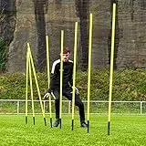 FORZA Slalomstangen – 1,5 ODER 1,8m sprunghafte Agilität Stangen – als 8er-Set oder 16er-Set erhältlich | Federbelastete Traingsstangen (Gelb, 8er-Pack (1,5 m))