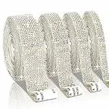 EANLOLY 4 Rollen Selbstklebende Kristall Strass, Strasssteine Band Selbstklebend DIY Diamant Bling Band für Kunsthandwerk Event Party (Kristall AB)