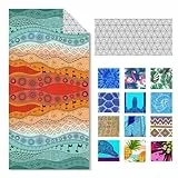 IGINOA Strandtuch XXL Microfaser Strandhandtücher Mikrofaser Badetuch 1Set Beach Towels 180x90 Schnelltrocknend Dünn Strandtücher Groß Leicht Badehandtuch Strand Bunt Damen Microfasertuch