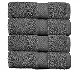 Sweet Needle Badetücher – 4er-Set, Holzkohle, 70 x 140 cm – 100% Baumwolle, schnelltrocknend, leicht, hoch saugfähig, ideal für Dusche, Spa, Strand, Pool, den täglichen Gebrauch und als Geschenk.