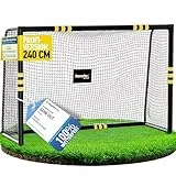 Racetex Fussballtore für Garten Kinder und Erwachsene mit [Anti-Rost Beschichtung] - Fußballtor Kinder inkl. Erdanker für optimalen Halt - Fußball Tor mit rundum Polsterung (240cm x 160cm.)