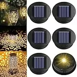 AVCXEC 6 Stück Solarleuchten Ersatz Top, 8 cm Solar Ersatzdeckel mit LED für Gartenleuchten, Solarleuchten Ersatzteile, LED Solarpanel Laterne Deckel, Wasserdicht Solarleuchten Solarmodul Ersatz