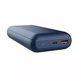 Trust Redoh 20000mAh 20W Powerbank Schnellladefunktion, PD 18W USB-C, QC 3.0 USB, 50% Recyclingkunststoff, Inklusive Kabel, Power Bank Handy, iPhone, iPad, Samsung, Xiaomi, Tablet - Blau
