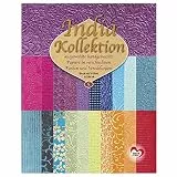Ideen mit Herz Handgeschöpftes Deko-Papier | India Kollektion | Hochwertig veredelt | DIN A4 | Block mit 20 Blatt (Sortierung 5)