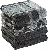 Erwin Müller Handtuch-Set 4er-Pack grau Größe 50x100 cm - Ludwigsburg - 100% Baumwolle - kuschelweich, saugstark, voluminös - praktisch durch beidseitige Schlaufen (weitere Farben)