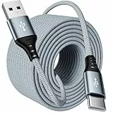 WTPGTI USB C Kable 10m, Extra Lang USB C Ladekabel Nylon PS5 Controller Ladekabel USB Typ C Kable für Samsung Galaxy S22/S21/S20,Note 10 9 8,PS5,LG V30 V20 G6 G5,Moto,Huawei P30 Mate30,Sony Xperia XZ