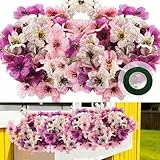 msymsyu Kunstblumen für Außen 7 Bündel Kunstblumen Wie Echt für Draußen 35cm 3 Farben Balkon Künstliche Blumen Wetterfest für Balkon Dekoration Hause Party Innen Außenbereich Outdoor Dekoration