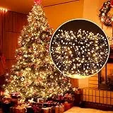 ELKTRY 2000 LED Lichterkette Außen 50m 8 Modi Weihnachtsbeleuchtung innen mit stecker, Warmweiß IP44 Wasserdicht Cluster Lichterkette Weihnachten für Weihnachtsbaum Kinderzimmer Garten Balkon