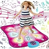 SUNLIN Tanzmatte - Tanzspielzeug Geschenk für Kinder Mädchen - Tanzmatte mit LED-Leuchten, einstellbare Lautstärke, eingebaute Musik, 3 Schwierigkeits Stufen (3-12 Jahre)