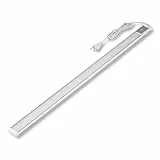 REV Unterbauleuchte Küche LED - Aluminium Schrankbeleuchtung 90cm, 10W, 850 Lumen, 3000K, Küchenbeleuchtung flach mit Sensor, einfache Montage, silber
