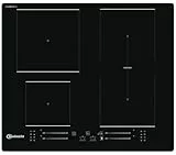 Bauknecht BS 6860B CPNE Induktions-Kochfeld/ 60 cm/CleanProtect – Mühelose Reinigung nur mit Wasser/Elektronisch geregelte Induktions-Kochzonen, Schmelzstufe, Turbostufe, Ankochautomatik, Flexizone