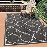 SANAT Outdoor Teppich Wetterfest - Teppich für den Innen- und Außenbereich - Balkon Teppich Wasserabweisend - Teppiche für Terrasse, Garten, Küche, Bad oder Wohnzimmer - Grau, 140 x 200 cm