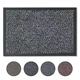 Carpido Fußmatte 60x80 cm für den Innenbereich - Türvorleger schnelltrocknend - Rutschfester Sauberlauf anthrazit - Schlichter Fußabstreifer