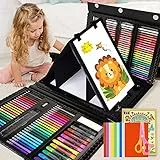 PENCCOR Premium Malset Deluxe – 208-teilig – Malkoffer für Kinder Anfänger Tolles-Buntstifte Set, Wasserfarben, Ölpastellfarbe, zeichenstifte, Bleistifte als Zeichenset Geschenk Kinder