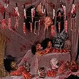 Halloween Bloody Horror Deko Indoor Outdoor Kinder Garten Banner Accessoires Gruselig Set Fensterbilder Spiele Mitgebsel Geschenke Haloween Zubehör Party Decorations Aussen Handgebrochene Körperteile