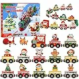 Adventskalender 2025 Weihnachtszug, magnetische Holzeisenbahn, 24 Tage Weihnachts-Countdown-Geschenk für Kinder, festliches Adventskalender-Spielzeug für Jungen und Mädchen im Alter von 3-12 Jahren