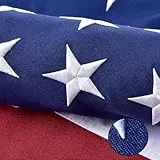 Amerikanische Flagge für den Außenbereich, 1,2 x 1,8 m, Deluxe, strapazierfähiges gesponnenes Polyester, reißfest und wasserdicht, super robuste Serie, Allwetter-Flagge mit gestickten Sternen