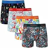 INNERSY Herren Unterhosen mit Eingriff Mesh Boxershorts Männer Kühlende Retroshorts Mehrpack 4 (L, Buntes Graffiti)