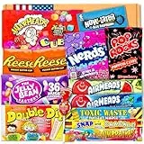 Candy & Bar ® | Amerikanische Süßigkeiten Box | USA American Candy Box | USA Import | Geschenkbox zum Geburtstag | Trick or Treat Süßigkeiten | Urlaubs Sweets | Candymix