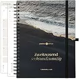 Lebenskompass® Ringbuch Kalender 2026 Buchkalender A5 'BAY' - Schöner Wochenkalender & Terminplaner 2026 - stabiles Hardcover - Taschenkalender 2026 - Buchkalender A5 + Viele Extras
