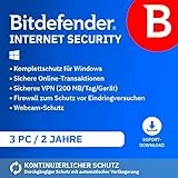 Bitdefender Internet Security 2025 | 3 Geräte | 2 Jahre | PC | Code zur Aktivierung per E-Mail | Automatische Verlängerung