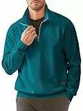 Meilicloth Sweatshirt Herren Pullover Half Zip Sweatshirt Raglan Sweatshirt Rundhals Casual Pulli Winter Männer Polo Sweatshirt Saphirblau XXL