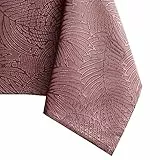 AmeliaHome 80x80 cm Tischdecke Tischtuch Tafeldecke Fleckschutz Lotuseffekt Abwaschbar Wasserabweisend Ornament Altrosa Gaia