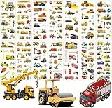 3D Aufkleber für Kinder & Kleinkinder 12 Blätter,Puffy Auto Bagger Sticker für Mädchen Jungen,Fahrzeug Bagger Belohnungssticker für Kinder Mitgebsel Kindergeburtstag Gastgeschenke Party(17 * 7cm)